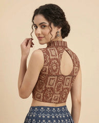 Kalamkari Hand Block Printed Collared Blouse
