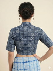 Indigo Dyed Hand Block Printed Blouse