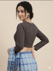 AJRAKH Long Sleeves Hand Block Printed Blouse