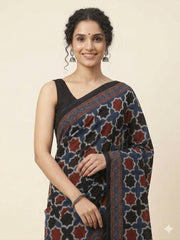 AJRAKH Printed Modal Silk Saree