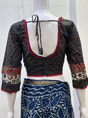 AJRAKH Padded Blouse with Mirror Work
