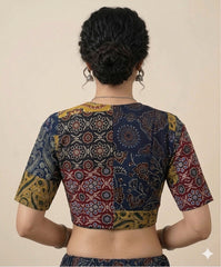 Patchwork AJRAKH Printed Cotton Blouse