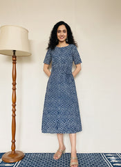 INDIGO Printed Cotton Dress