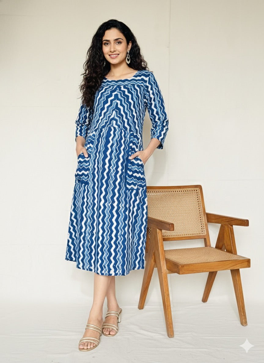 Indigo Dyed Long Dress