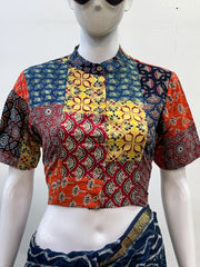 Patchwork AJRAKH Printed Cotton Blouse