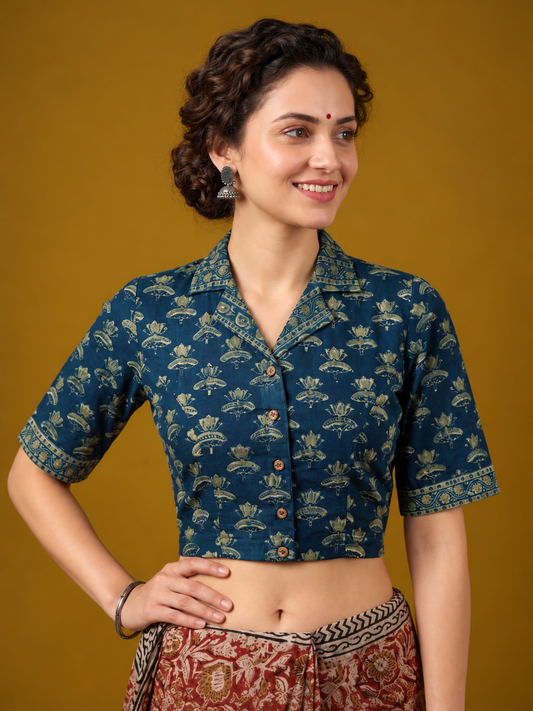 AJRAKH Hand Block Printed Blouse