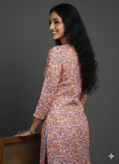 Hand Block Printed Mul Cotton Kurti