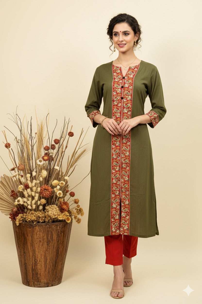 Khadi Cotton Flex Plain Kurti