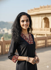 Kalamkari Border Plain Kurti