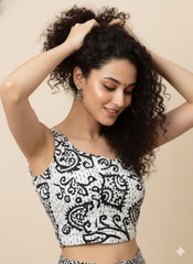 Kantha Hand Stitched Crop Top Blouse