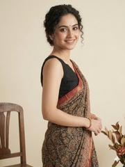 Kalamkari Hand Block Printed Kota Doriya Saree