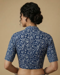 Indigo Dyed Hand Block Printed Blouse
