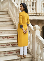 Khadi Cotton Flex Kalamkari Border Kurti