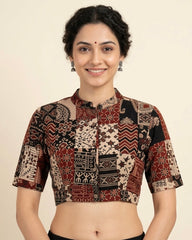 Patchwork AJRAKH Printed Cotton Blouse