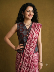 Ajrakh Hand Block Printed Jacket Blouse