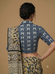 Indigo Dyed Hand Block Printed Blouse