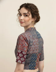 Patchwork AJRAKH Printed Cotton Blouse