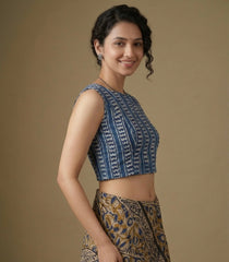 Indigo Dyed Hand Block Printed Blouse