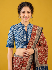 Indigo Dyed Hand Block Printed Blouse