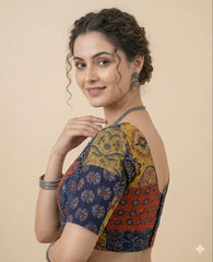 Patchwork AJRAKH Printed Cotton Blouse