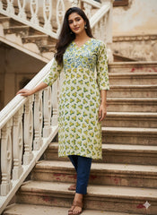 Ajrakh Dabo Printed Kurti