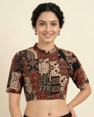 Patchwork AJRAKH Printed Cotton Blouse
