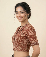 Kalamkari Hand Block Printed Collared Blouse