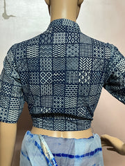 Indigo Dyed Hand Block Printed Blouse