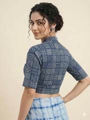 Indigo Dyed Hand Block Printed Blouse