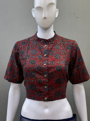 AJRAKH Hand Block Printed Cotton Blouse