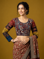 Patchwork AJRAKH Printed Cotton Blouse