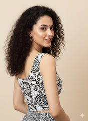 Kantha Hand Stitched Crop Top Blouse