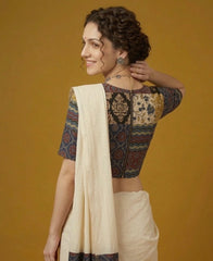 Patchwork AJRAKH Printed Cotton Blouse