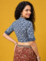 Indigo Dyed Hand Block Printed Blouse