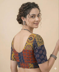 Patchwork AJRAKH Printed Cotton Blouse