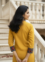 Khadi Cotton Flex Kalamkari Border Kurti