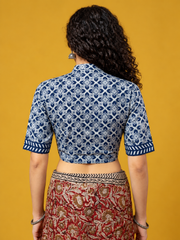 Indigo Dyed Hand Block Printed Blouse