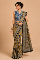 Indigo Dyed Hand Block Printed Blouse