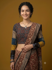 Patchwork AJRAKH Printed Cotton Blouse