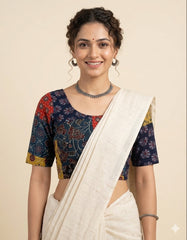 Patchwork AJRAKH Printed Cotton Blouse