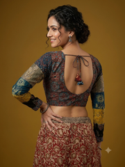 Patchwork AJRAKH Printed Cotton Blouse