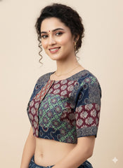 Patchwork AJRAKH Printed Cotton Blouse