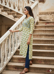Ajrakh Dabo Printed Kurti