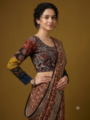 Patchwork AJRAKH Printed Cotton Blouse