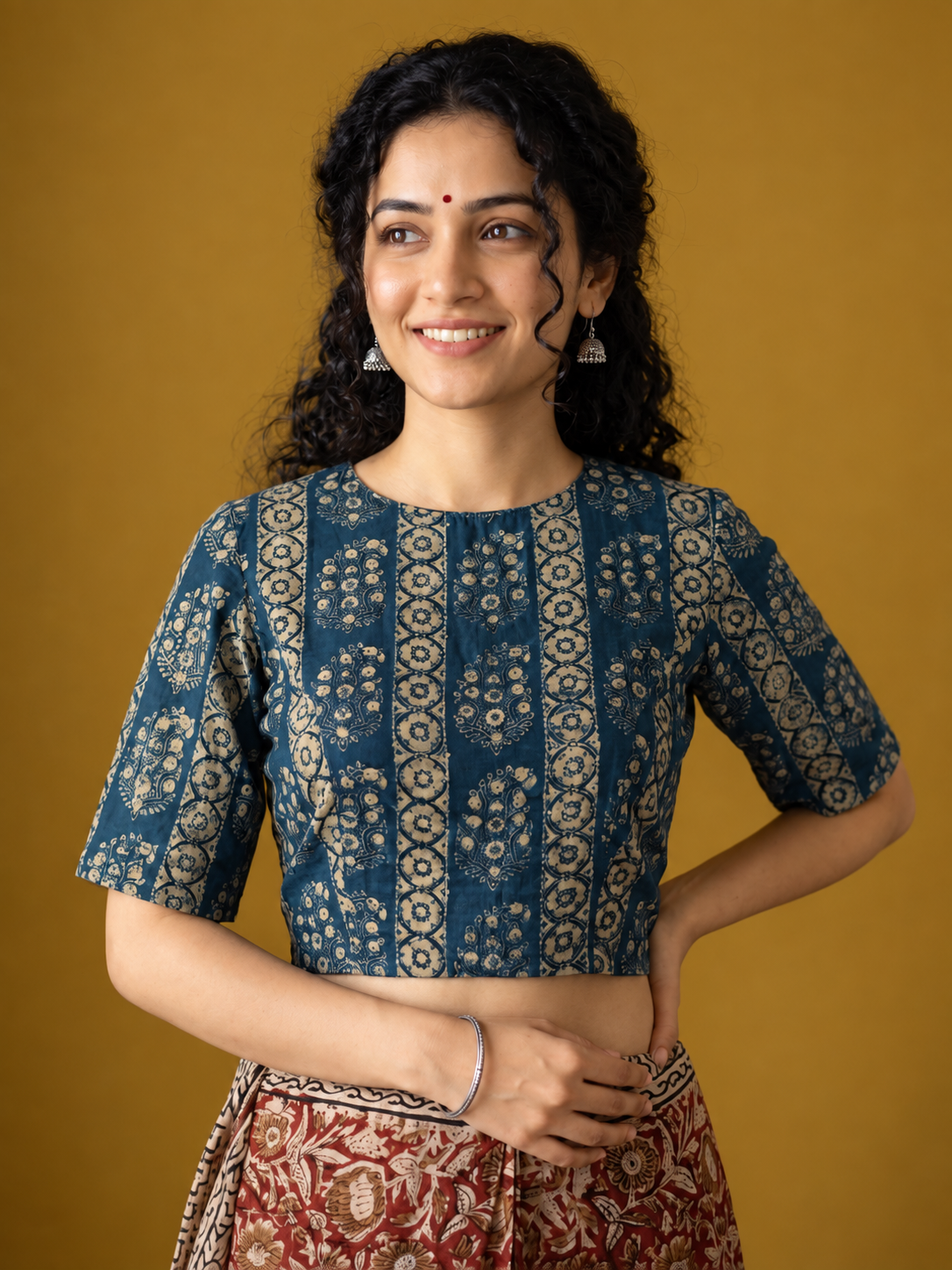 AJRAKH Hand Block Printed Blouse