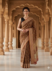 Hand Block Printed Chanderi Silk Saree