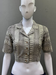 Hand Block Printed Collared Blouse