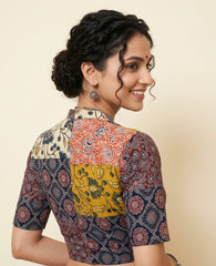 Patchwork AJRAKH Printed Cotton Blouse