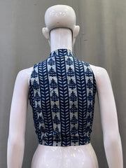 Indigo Dyed Hand Block Printed Blouse