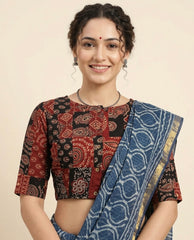 Patchwork AJRAKH Printed Cotton Blouse